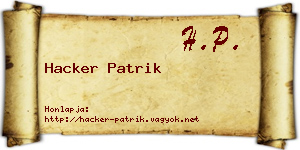 Hacker Patrik névjegykártya